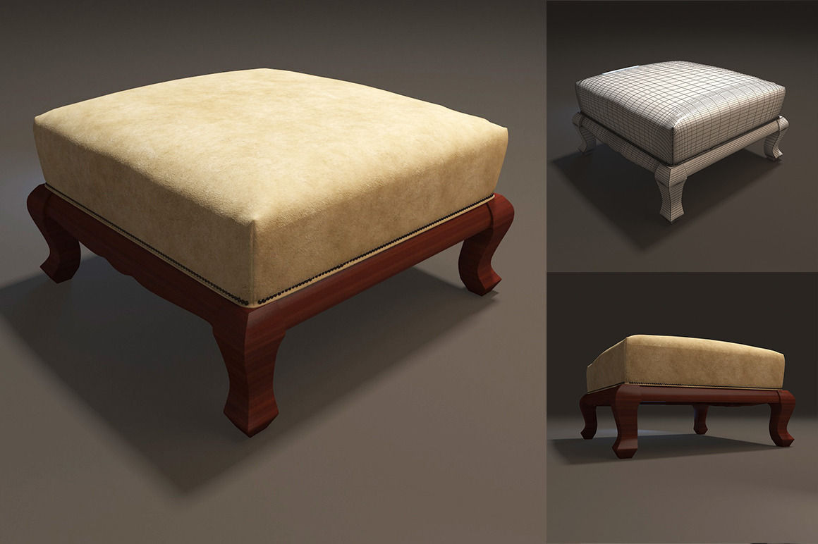 Footrest Furniture  3D  Model  max  CGTrader com