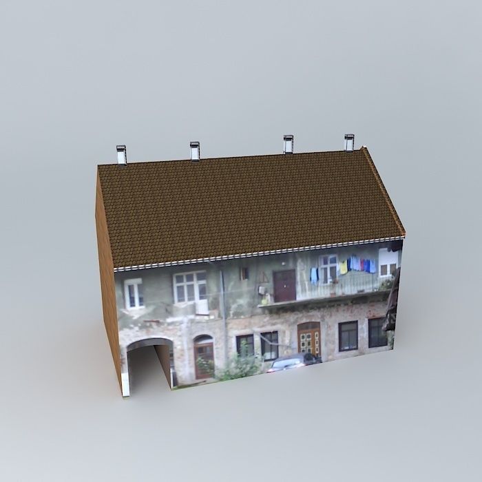 Old Style European House Low-poly 3D model_2