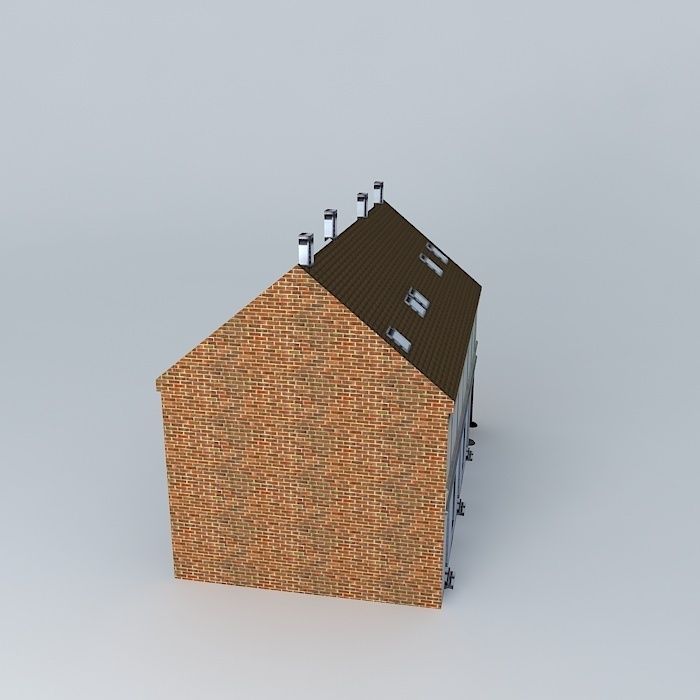 Old Style European House Low-poly 3D model_1