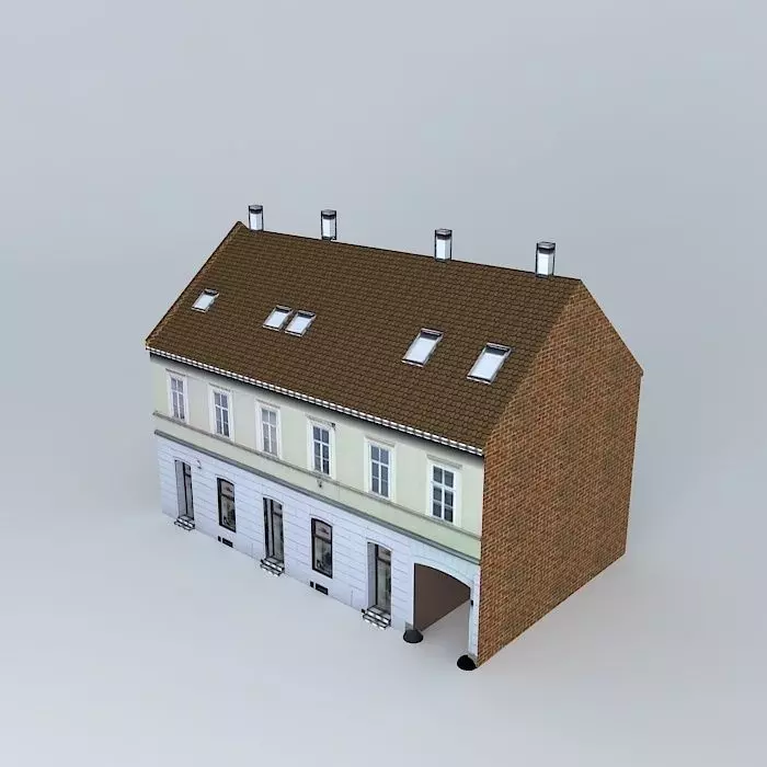 Old Style European House Low-poly 3D model_0