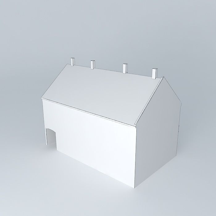 Old Style European House Low-poly 3D model_4