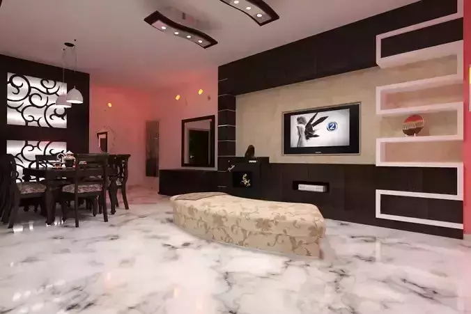 Iraq-irbil living room with furniture and zebra rug