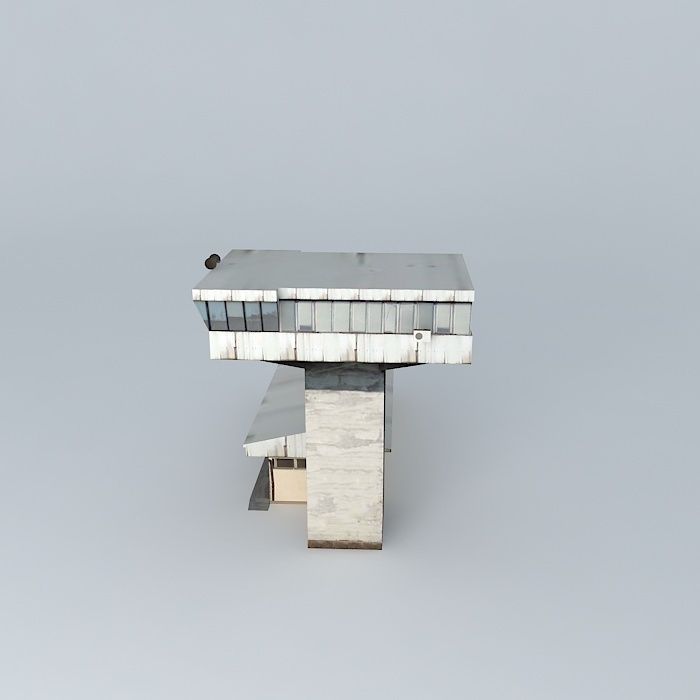 Railroad Station Dispatching Tower Low-poly 3D model_2