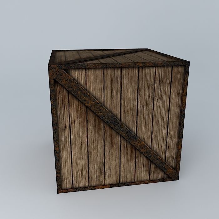 Wood Crate 3D model_2