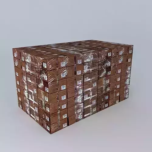 Boxes stack of wooden 3D model Boxes stack of wooden 3D model