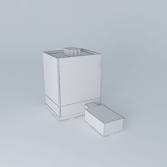 Tall residential building Sisak Low-poly 3D model_4