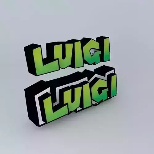 Luigi 3D Text Logo 3D model