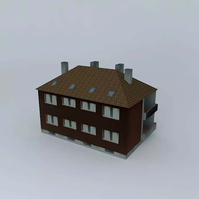 Older residential building Caprag 3 Free 3D model_0