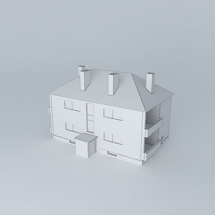 Older residential building Caprag 3 Free 3D model_4