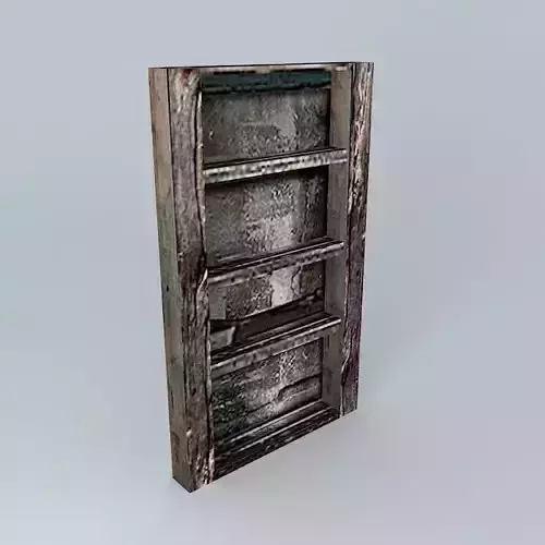 Rotting Wooden Book Case Shelfs