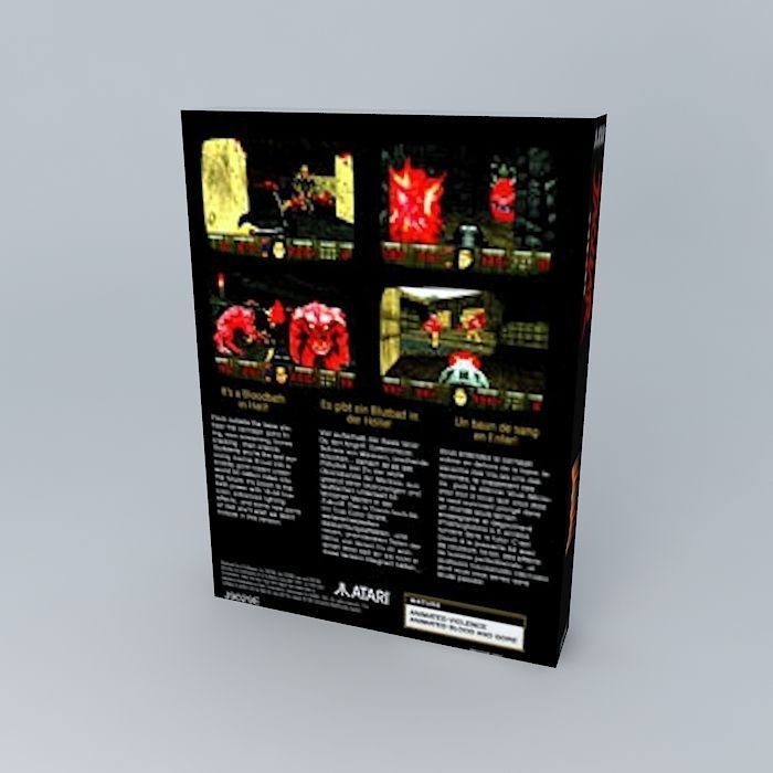 Atari Jaguar Doom Boxed Game NTSC Version 3D model_1