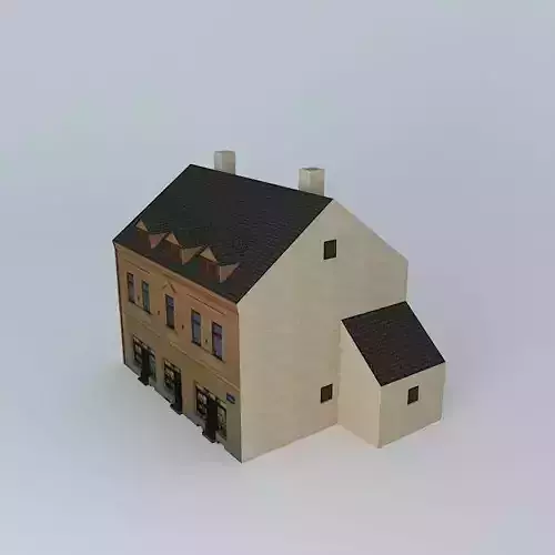 1906 European Urban House Low-poly 3D model