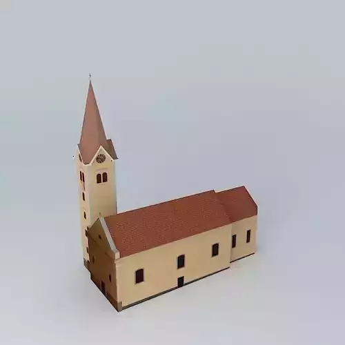 The parish church of the Holy Cross Low-poly 3D model