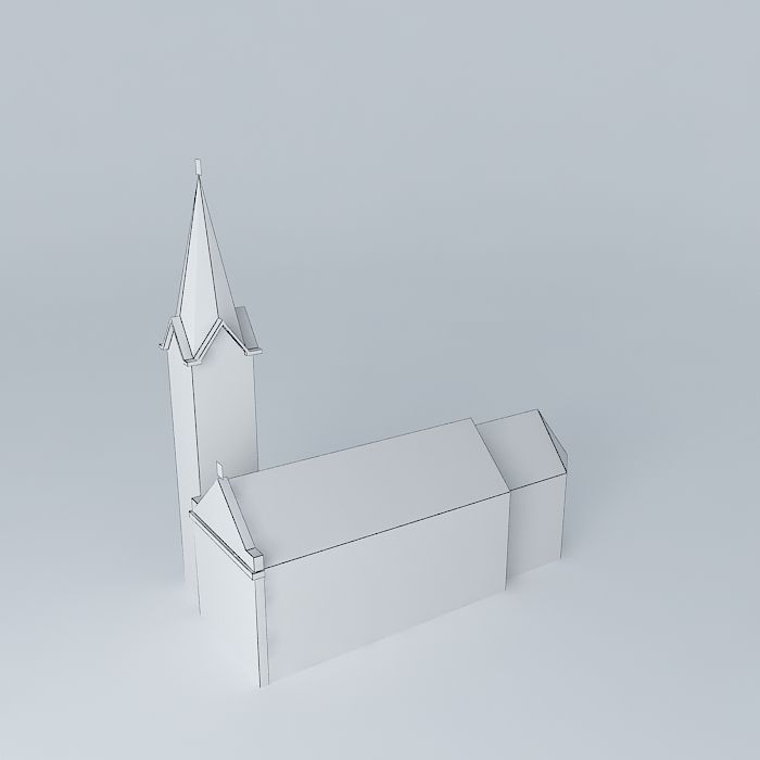 The parish church of the Holy Cross Low-poly 3D model_3