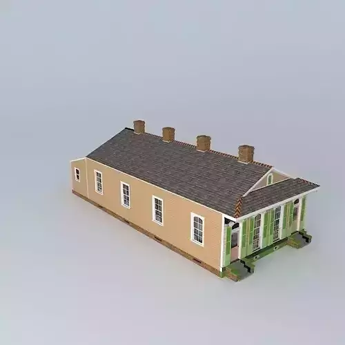 Double Shotgun House Free 3D model