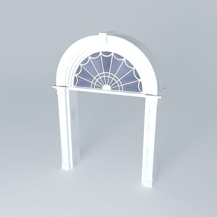 Archway with Glass Window 3D model_1