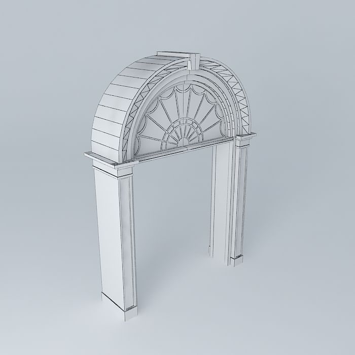 Archway with Glass Window 3D model_4