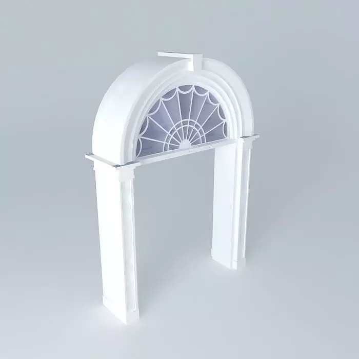 Archway with Glass Window 3D model_0