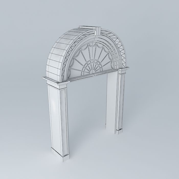 Archway with Glass Window 3D model_3