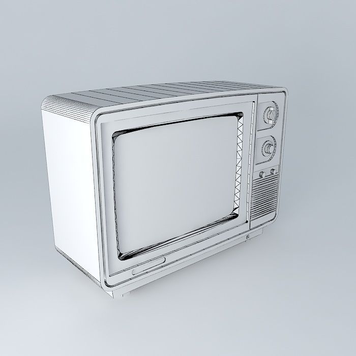 Retro TV 3D model_3