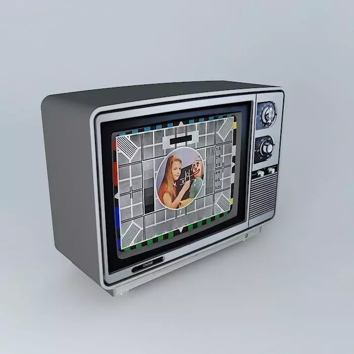 Retro TV 3D model_0