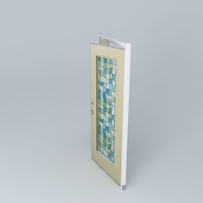 Double Stained Glass Doors 3D model_2