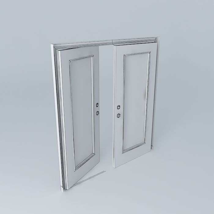 Double Stained Glass Doors 3D model_4