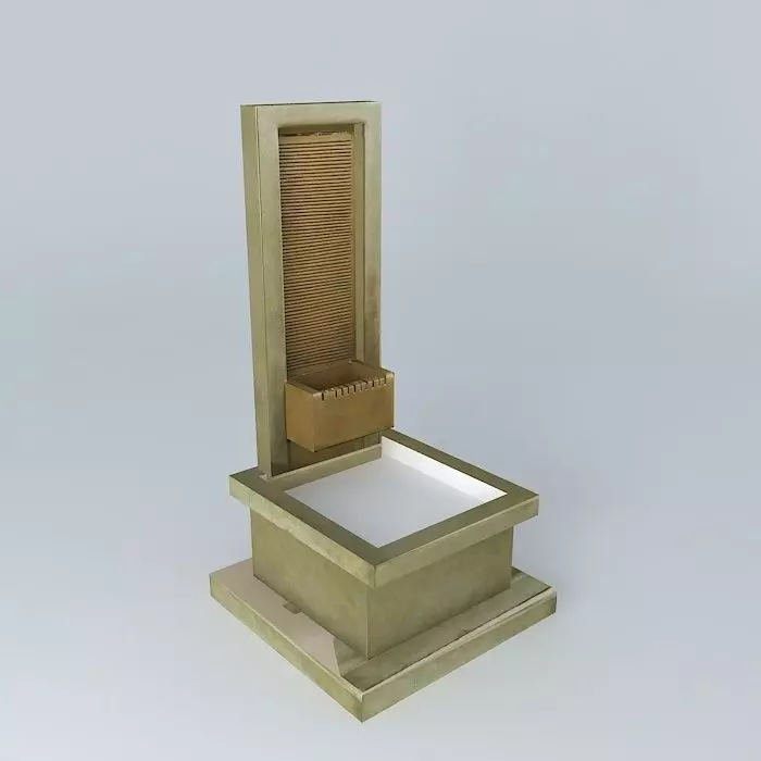 Wall of Water Fountain with Texture 3D model_0