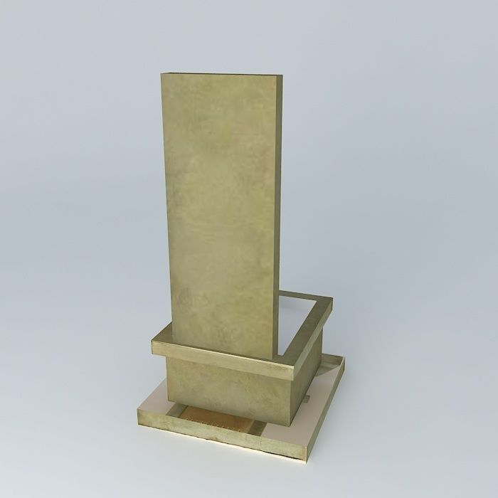 Wall of Water Fountain with Texture 3D model_1