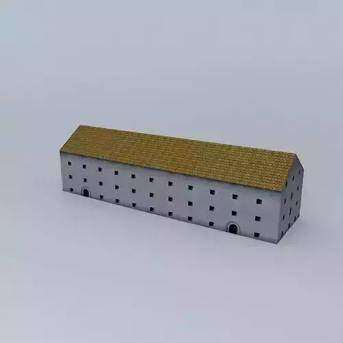 Abandoned granary Low-poly 3D model