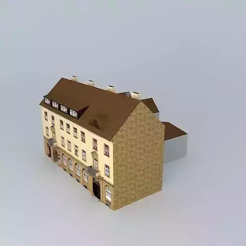 Old Office Building Europe Low-poly 3D model
