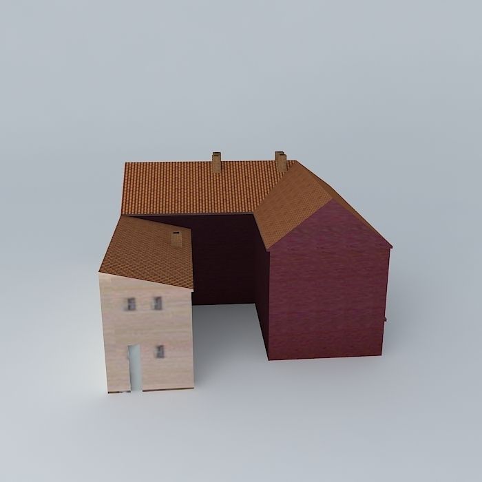 Old Office Building Low-poly 3D model_2