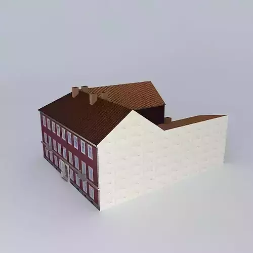 Old Office Building Low-poly 3D model