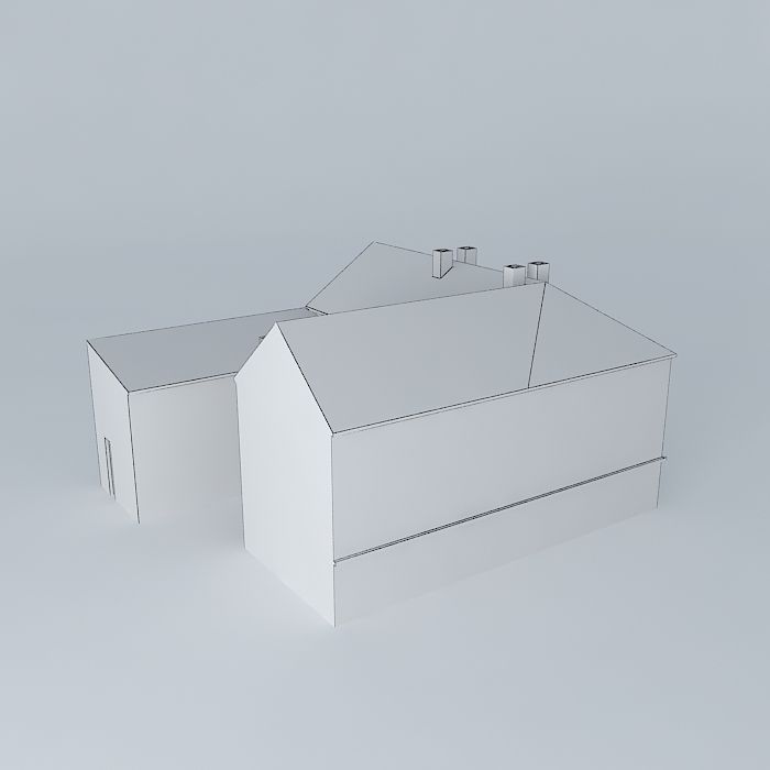 Old Office Building Low-poly 3D model_4