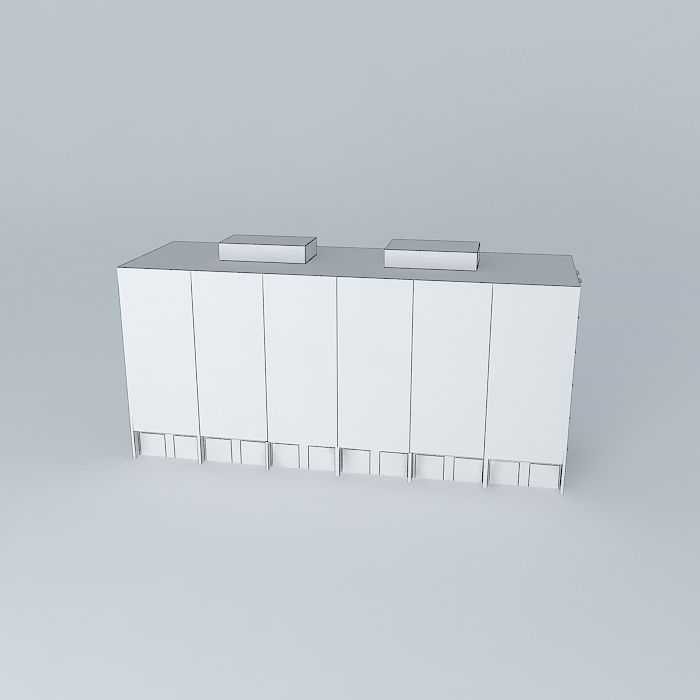 Socialistic building 2 of 3 Low-poly 3D model_3