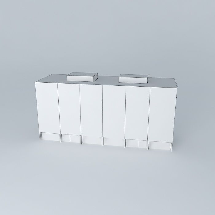 Socialistic building 2 of 3 Low-poly 3D model_4