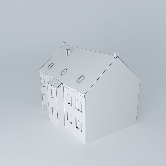 European Style Small Building Low-poly 3D model_4