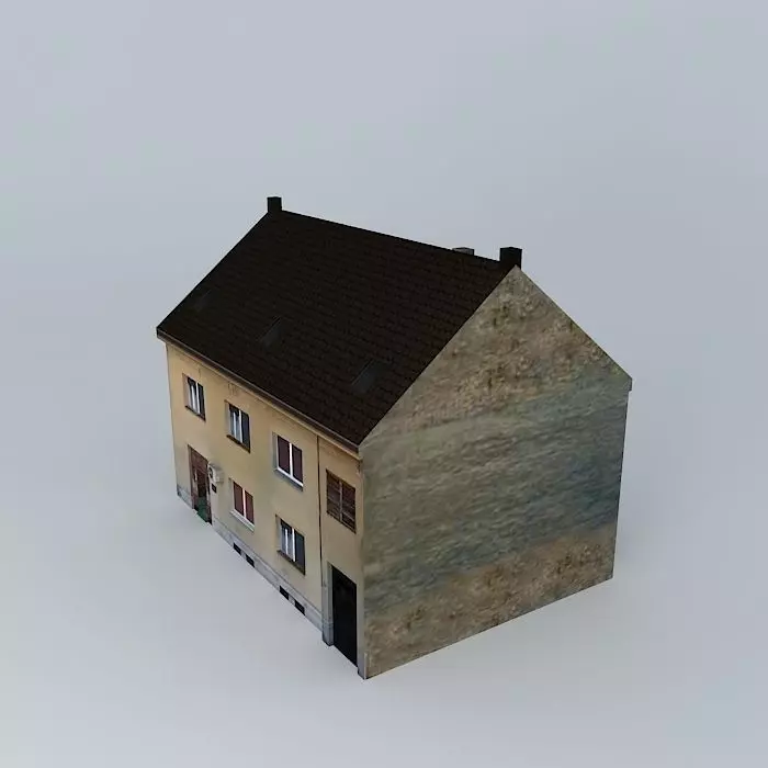 European Style Small Building Low-poly 3D model_0