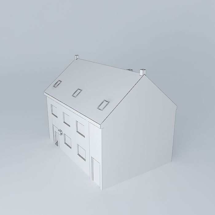 European Style Small Building Low-poly 3D model_3