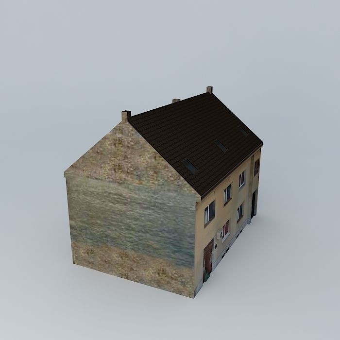 European Style Small Building Low-poly 3D model_1