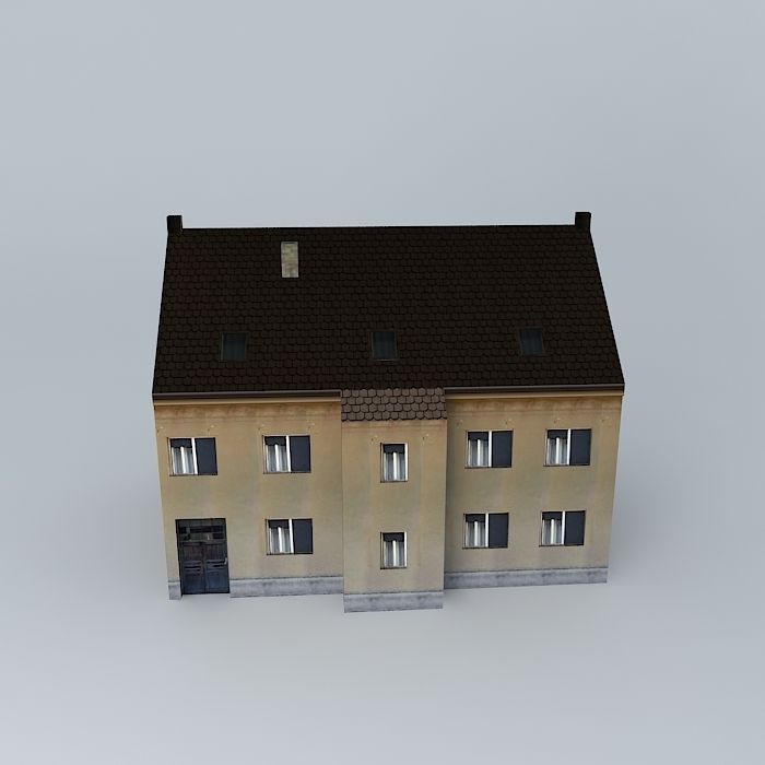 European Style Small Building Low-poly 3D model_2