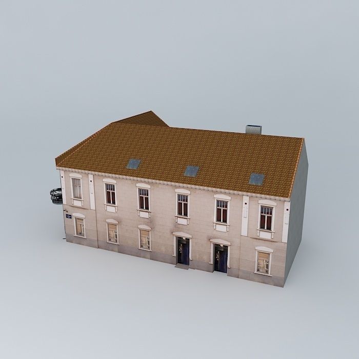 European Old Style House Low-poly 3D model_1