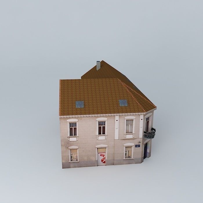 European Old Style House Low-poly 3D model_2