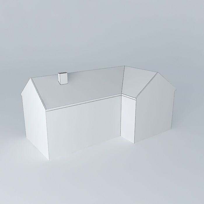 European Old Style House Low-poly 3D model_3