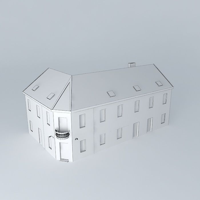 European Old Style House Low-poly 3D model_4