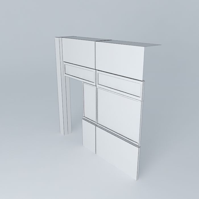 Office Doorway with Window 3D model_3