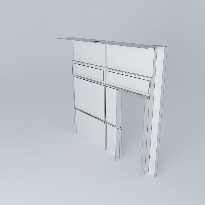 Office Doorway with Window 3D model_4