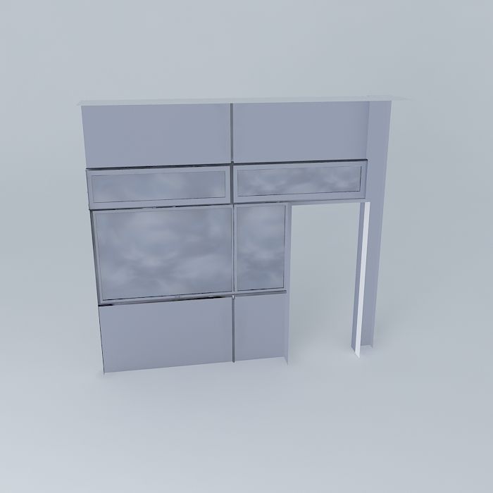 Office Doorway with Window 3D model_2