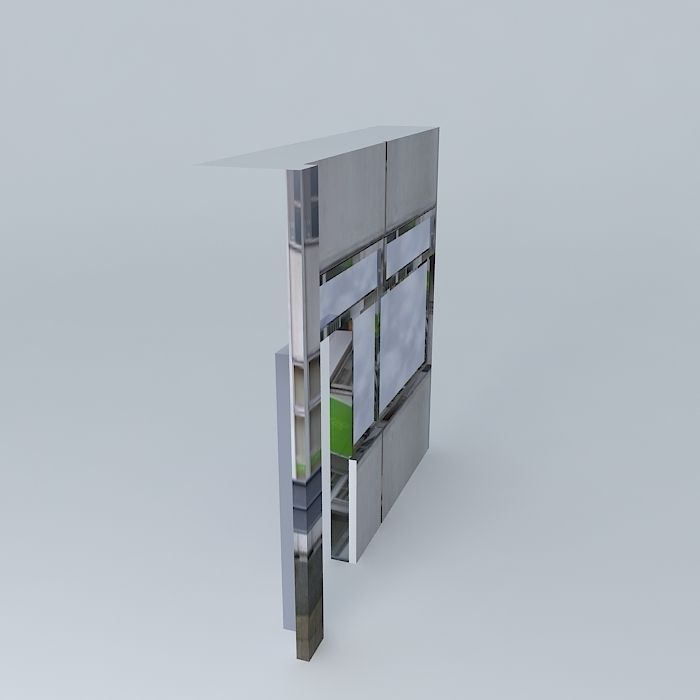 Office Doorway with Window 3D model_1