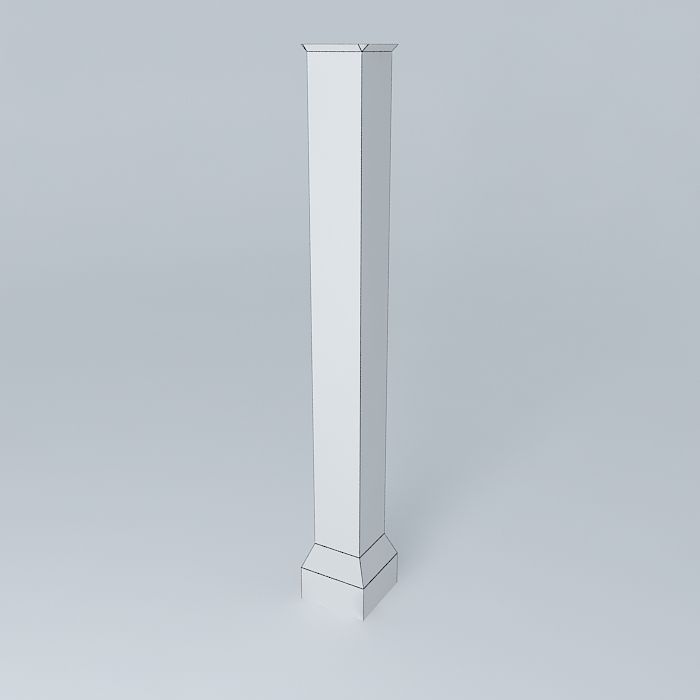 Red Brick Column 3D model_3